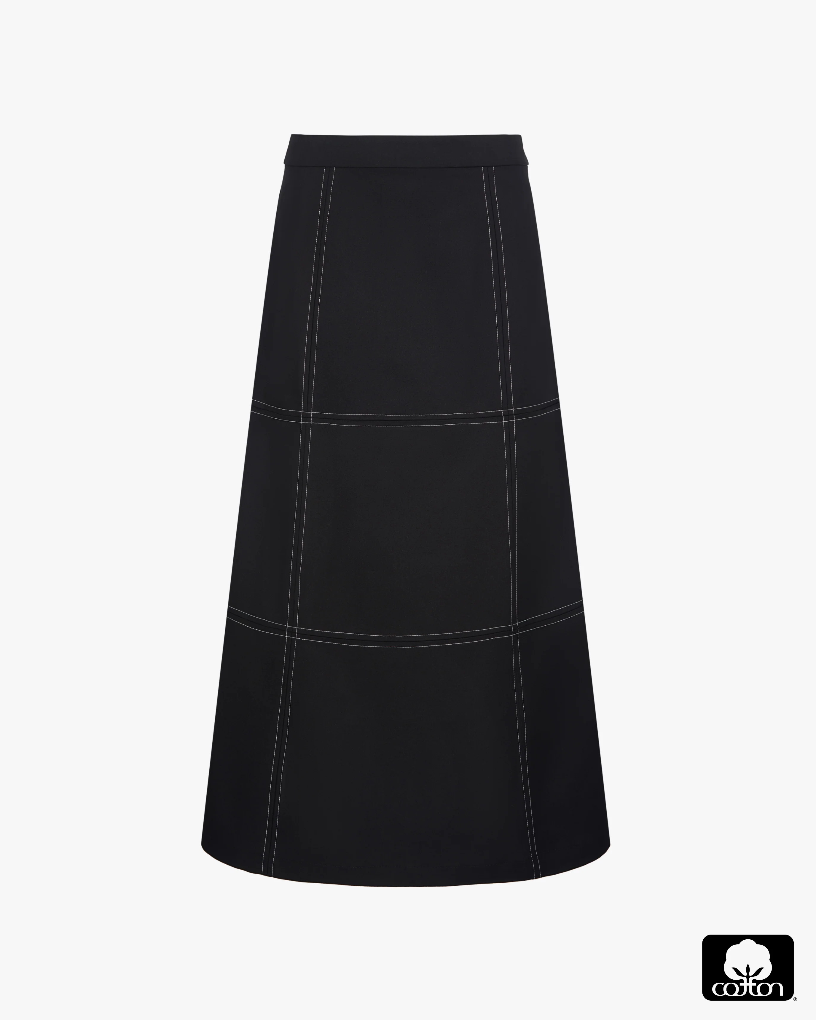 A-Line Contrast Stitch Skirt - Image 3