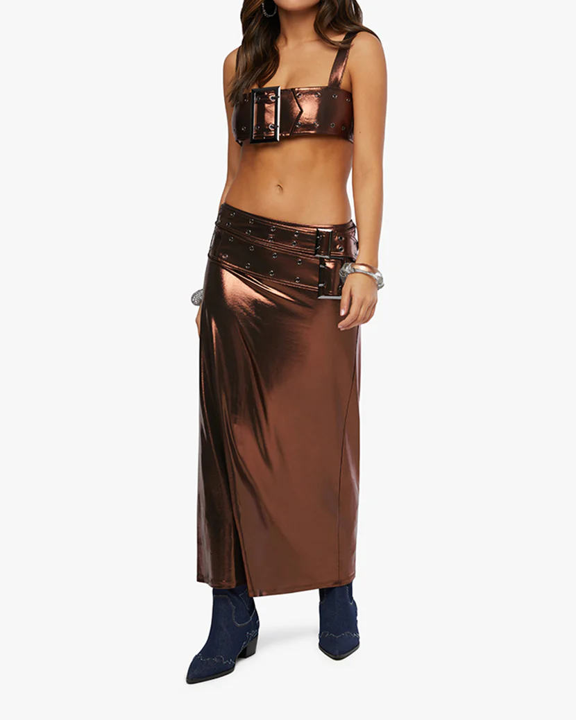 Double Belt Midi Skirt - Image 4