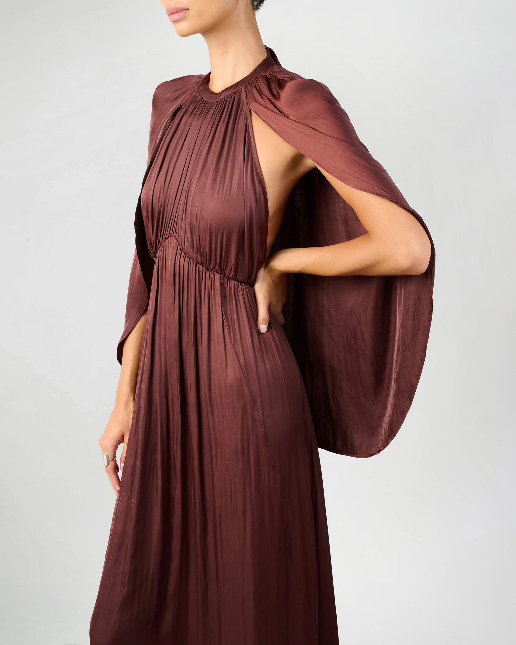 Halter Cape Midi Dress - Image 5